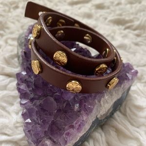 Tory Burch wrap leather bracelet - brown